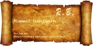 Rummel Benjámin névjegykártya